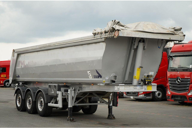 Stas WYWROTKA / 26m3 / ALUMINIOWA / OŚ PONOSZONA / SKRĘTNA / OSIE SA - Tipper semi-trailer: picture 1 Stas WYWROTKA / 26m3 / ALUMINIOWA / OŚ PONOSZONA / SKRĘTNA / OSIE SA - Tipper semi-trailer: picture 1