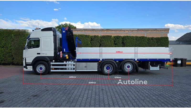 Volvo FM 500 - Flatbed+crane 6x2 - Dropside/ Flatbed truck, Crane truck: picture 4 Volvo FM 500 - Flatbed+crane 6x2 - Dropside/ Flatbed truck, Crane truck: picture 4