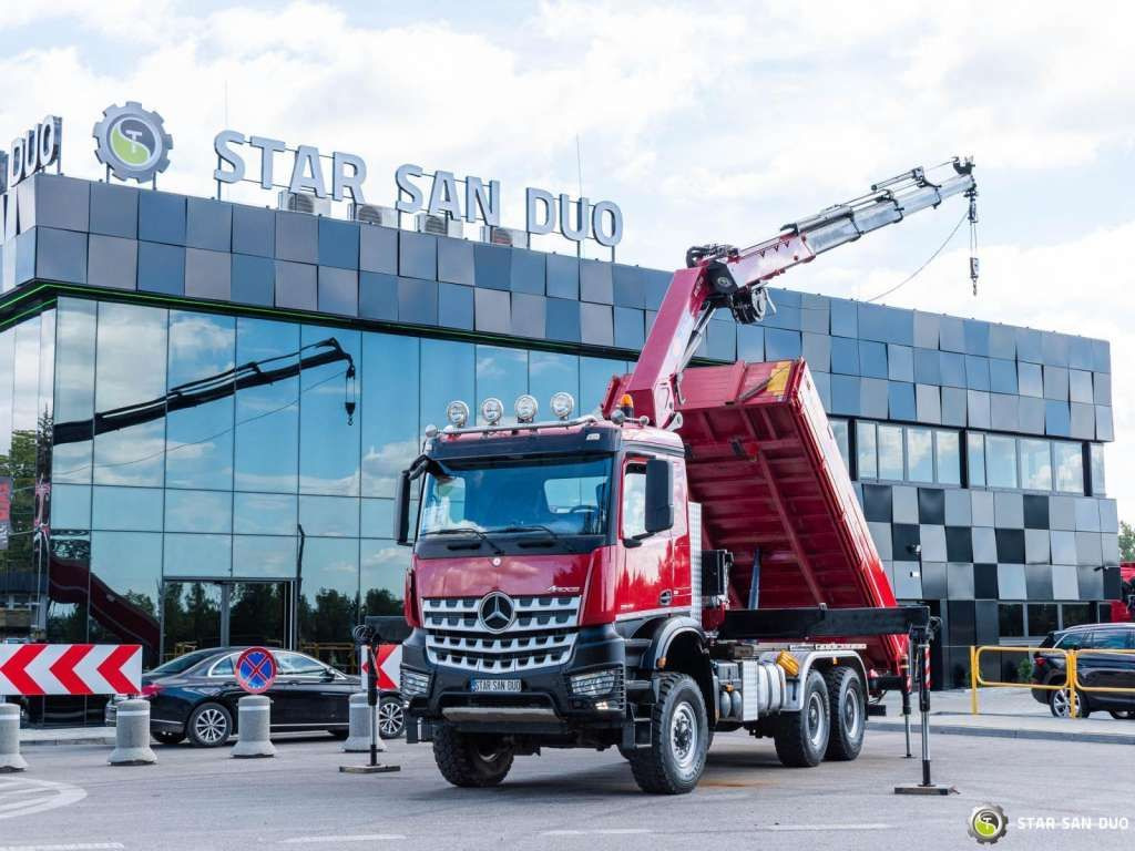 Mercedes-Benz AROCS 3345 6x6 HMF 3220 Winch Crane tipper - Crane truck: picture 1 Mercedes-Benz AROCS 3345 6x6 HMF 3220 Winch Crane tipper - Crane truck: picture 1