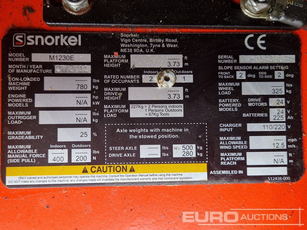 Vertical mast lift 2011 Snorkel M1230E: picture 21