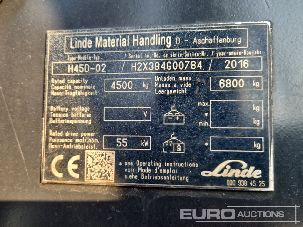 Forklift 2016 Linde H45D-02: picture 24