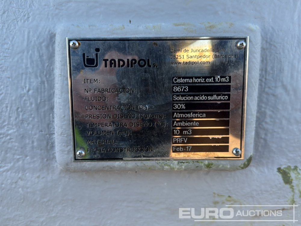 2017 Tadipol 10m3 Horizontal Bowser - Construction equipment: picture 5 2017 Tadipol 10m3 Horizontal Bowser - Construction equipment: picture 5