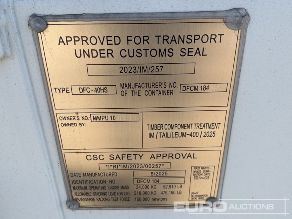 Shipping container 2025 40 HQ Container, One Side Mult-Door, 4 Doors / Contenedor: picture 6 Shipping container 2025 40 HQ Container, One Side Mult-Door, 4 Doors / Contenedor: picture 6