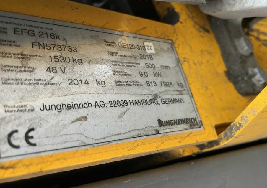 Jungheinrich EFG216k - Electric forklift: picture 4 Jungheinrich EFG216k - Electric forklift: picture 4
