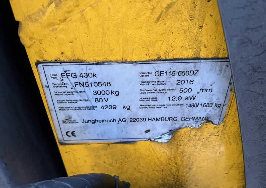 Jungheinrich EFG430k - Electric forklift: picture 4 Jungheinrich EFG430k - Electric forklift: picture 4