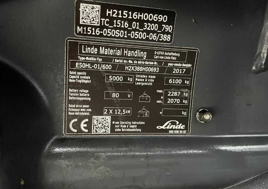 Linde E50HL-01/600 - Electric forklift: picture 4 Linde E50HL-01/600 - Electric forklift: picture 4