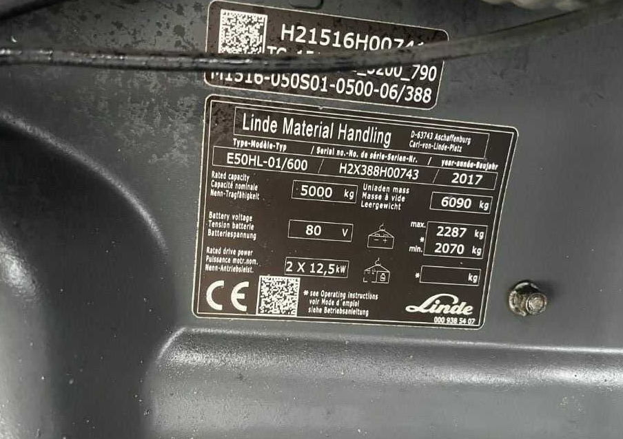 Linde E50HL-01/600 - Electric forklift: picture 3 Linde E50HL-01/600 - Electric forklift: picture 3