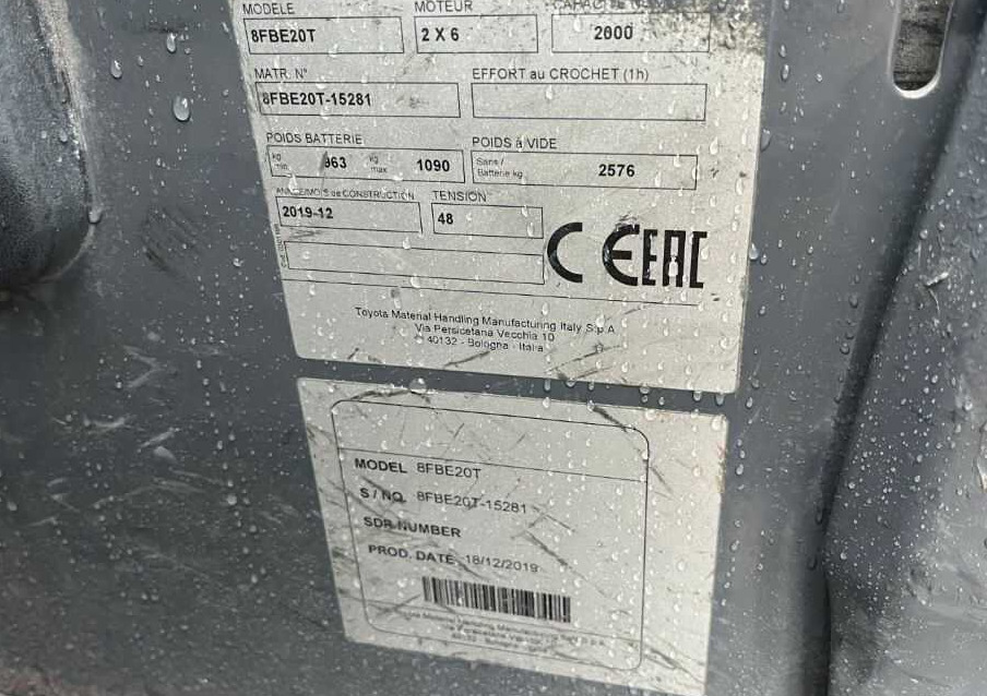 Toyota 8FBE20T - Electric forklift: picture 4 Toyota 8FBE20T - Electric forklift: picture 4