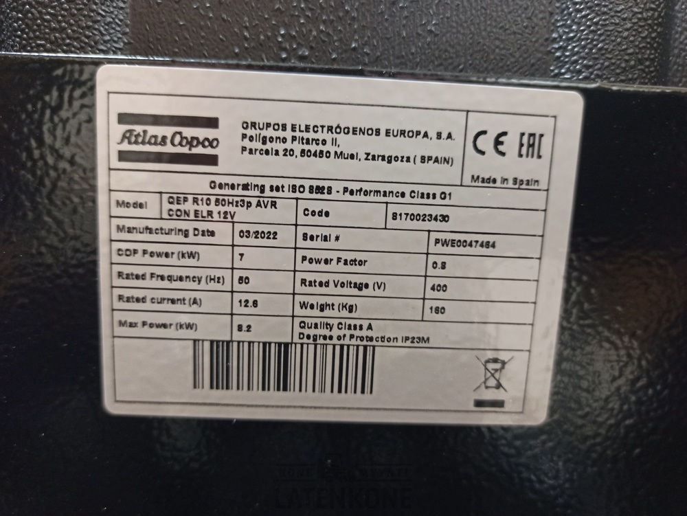 Generator set Atlas Copco QEP R10 Diesel Generaattori: picture 17