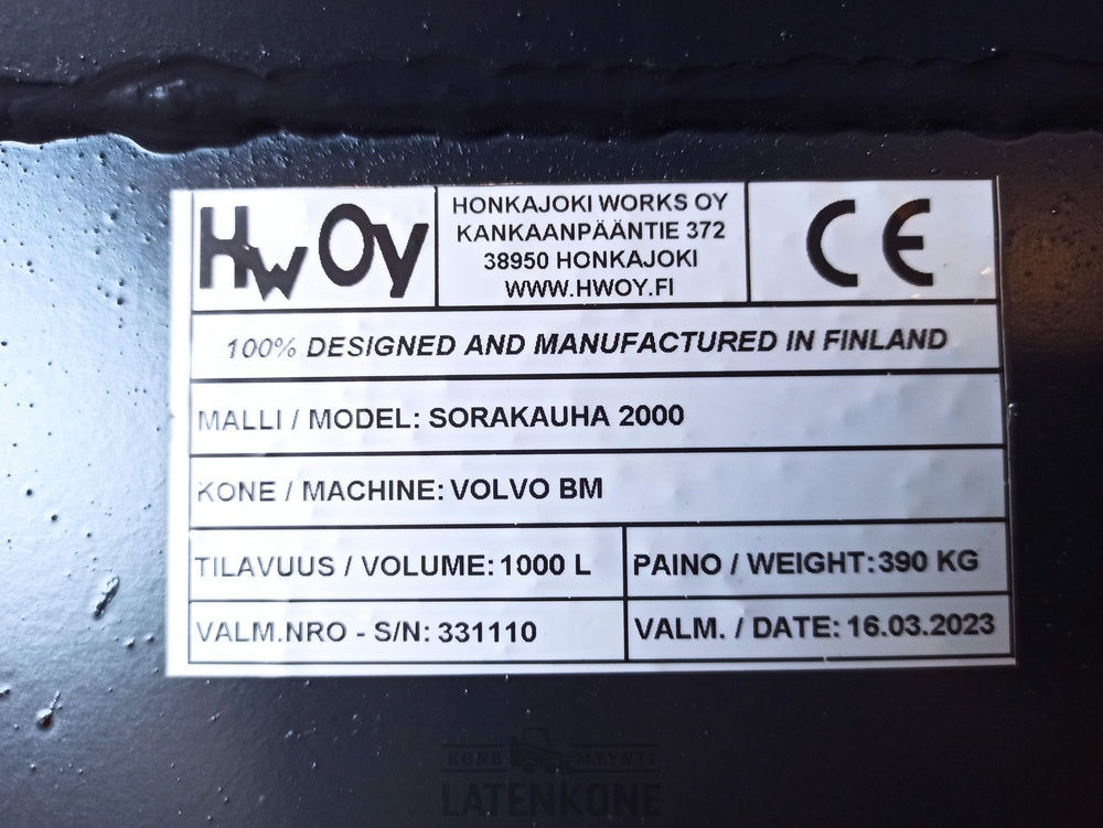 Bucket for Construction machinery Volvo Sorakauha 200cm/1m3 HW: picture 16