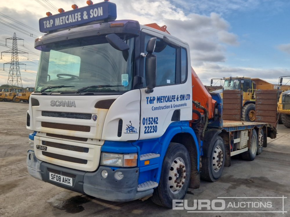 2008 Scania P340 - Car transporter truck, Crane truck: picture 1 2008 Scania P340 - Car transporter truck, Crane truck: picture 1