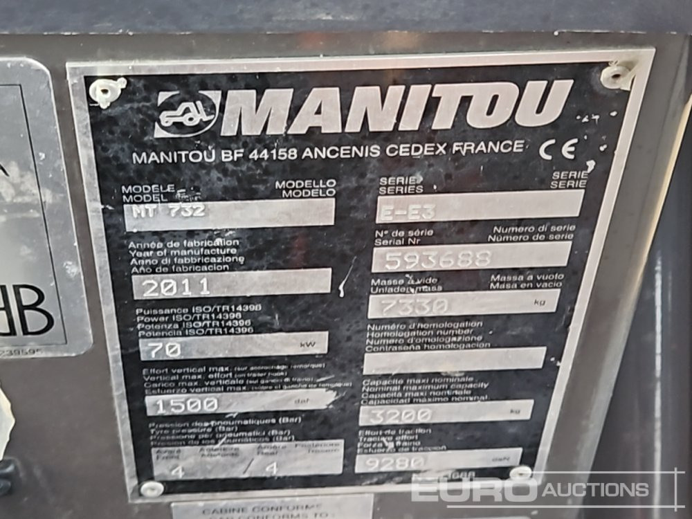 Telescopic handler 2011 Manitou MT732: picture 39 Telescopic handler 2011 Manitou MT732: picture 39