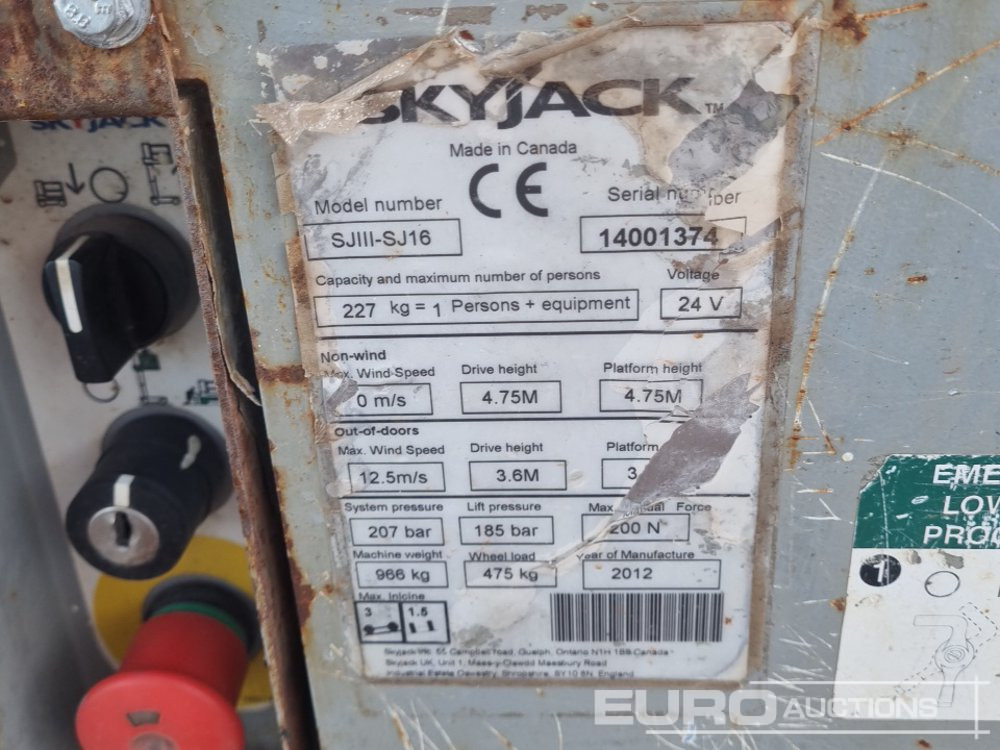 Aerial platform 2012 SkyJack SJ 16: picture 17