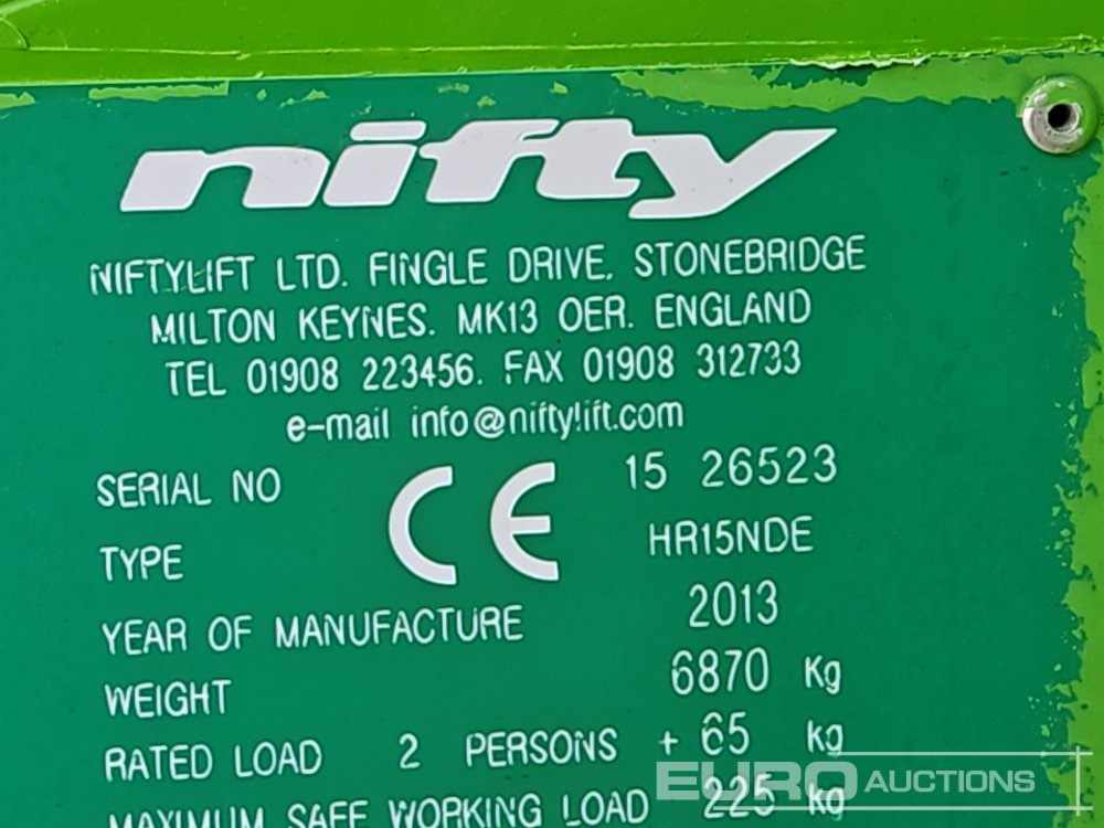 Aerial platform 2013 Niftylift HR15NDE: picture 40