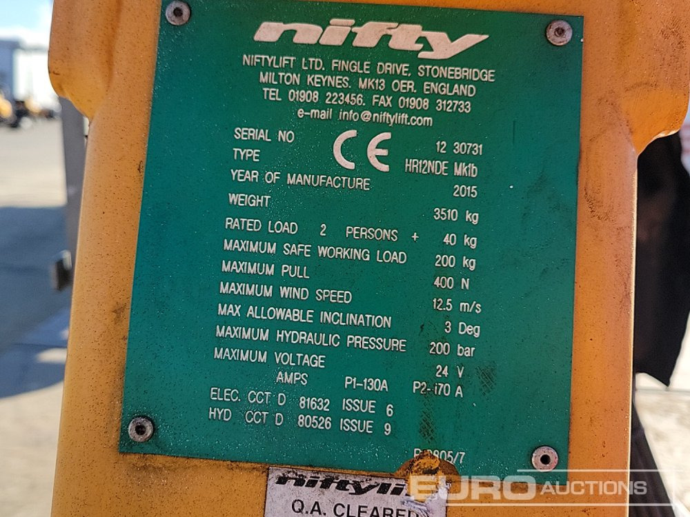 Aerial platform 2015 Niftylift HR12NDE: picture 30 Aerial platform 2015 Niftylift HR12NDE: picture 30