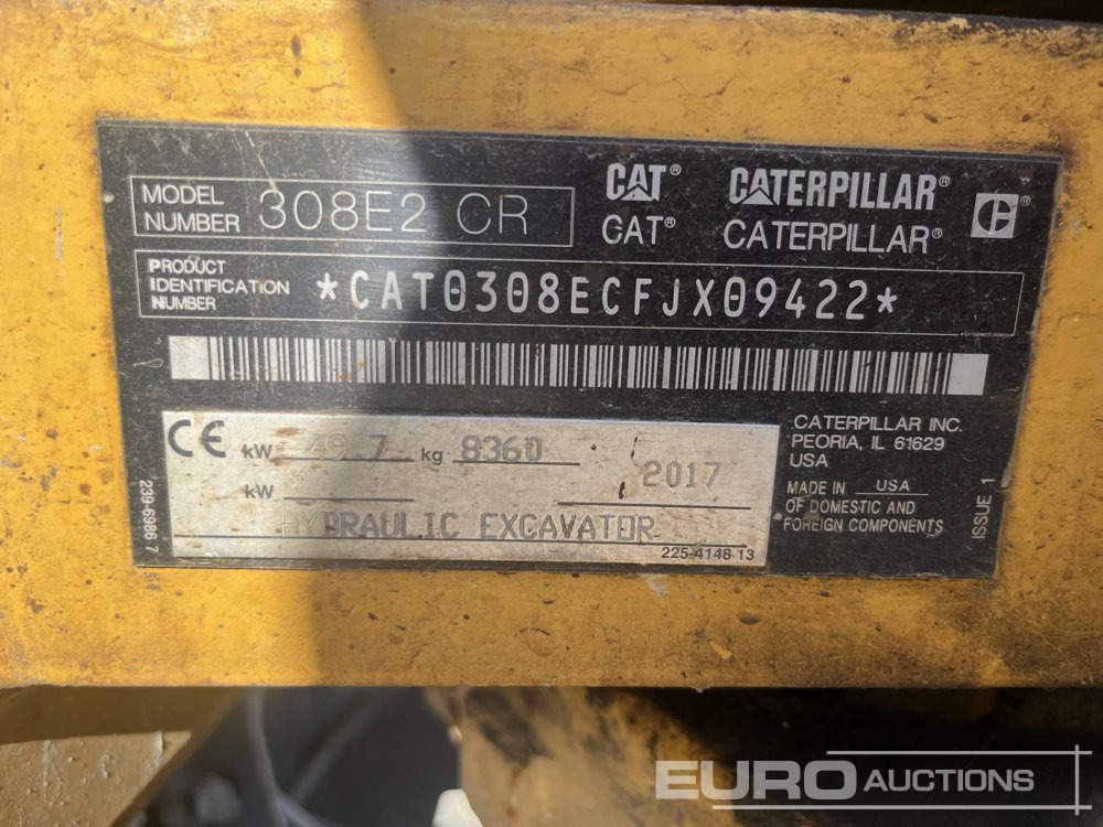 Mini excavator 2017 CAT 308E2 CR: picture 16
