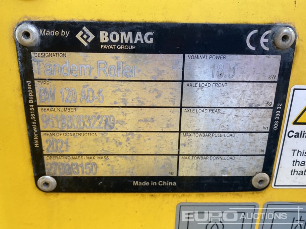 Roller 2021 Bomag BW120AD-5: picture 34 Roller 2021 Bomag BW120AD-5: picture 34