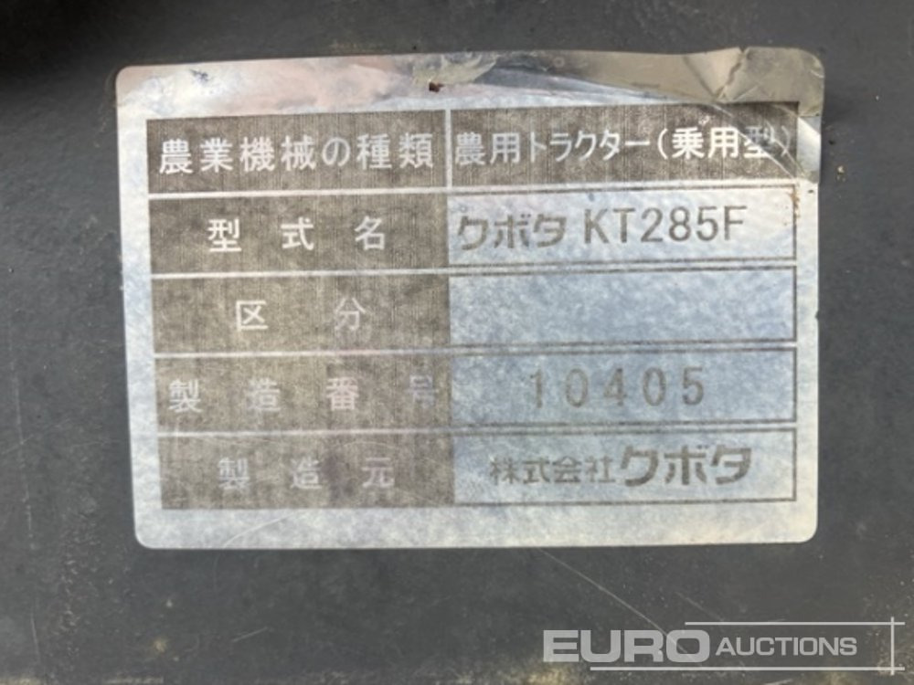 Kubota KT280 - Compact tractor: picture 4 Kubota KT280 - Compact tractor: picture 4