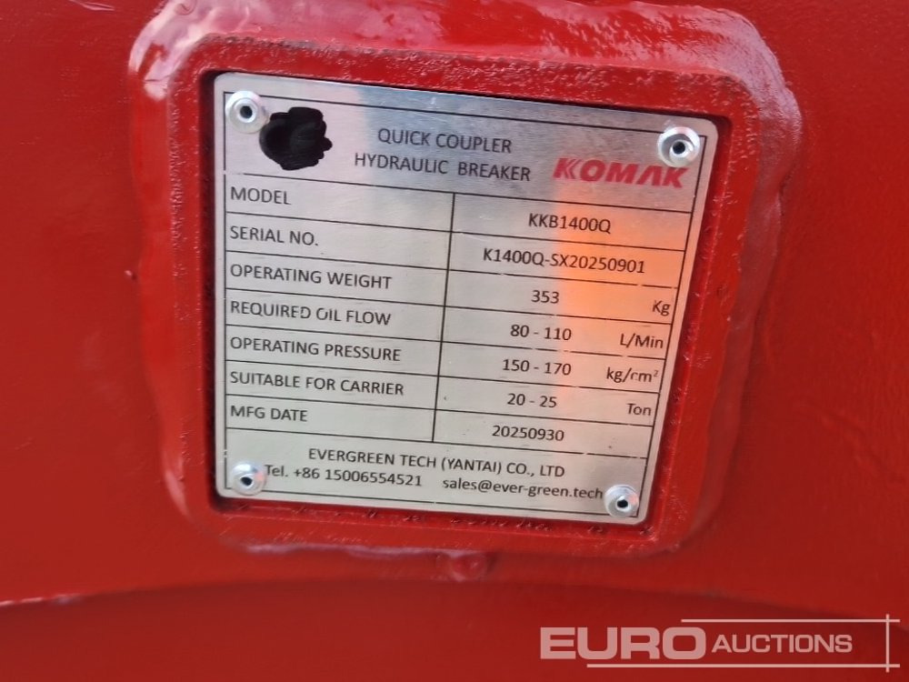 Quick coupler Unused 2025 Komak KKB-1400Q: picture 17 Quick coupler Unused 2025 Komak KKB-1400Q: picture 17
