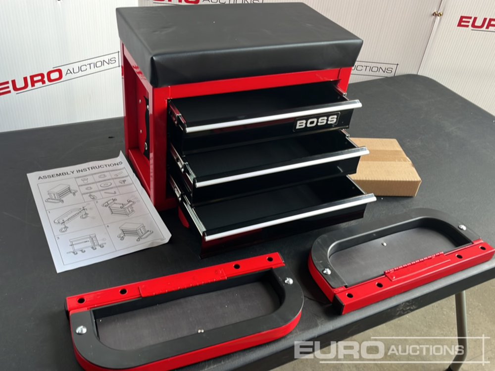 Garage equipment Unused Boss Wheeled Stool Tool Box, 3 Drawers, Magnetic Trays: picture 11 Garage equipment Unused Boss Wheeled Stool Tool Box, 3 Drawers, Magnetic Trays: picture 11
