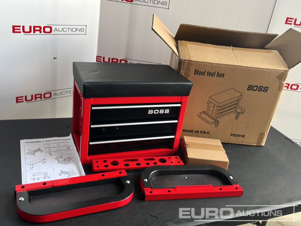 Garage equipment Unused Boss Wheeled Stool Tool Box, 3 Drawers, Magnetic Trays: picture 20 Garage equipment Unused Boss Wheeled Stool Tool Box, 3 Drawers, Magnetic Trays: picture 20