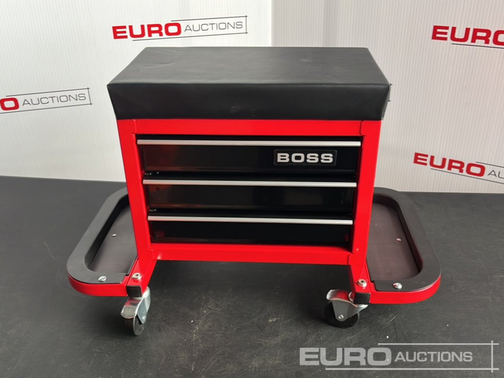 Unused Boss Wheeled Stool Tool Box, 3 Drawers, Magnetic Trays - Garage equipment: picture 2 Unused Boss Wheeled Stool Tool Box, 3 Drawers, Magnetic Trays - Garage equipment: picture 2