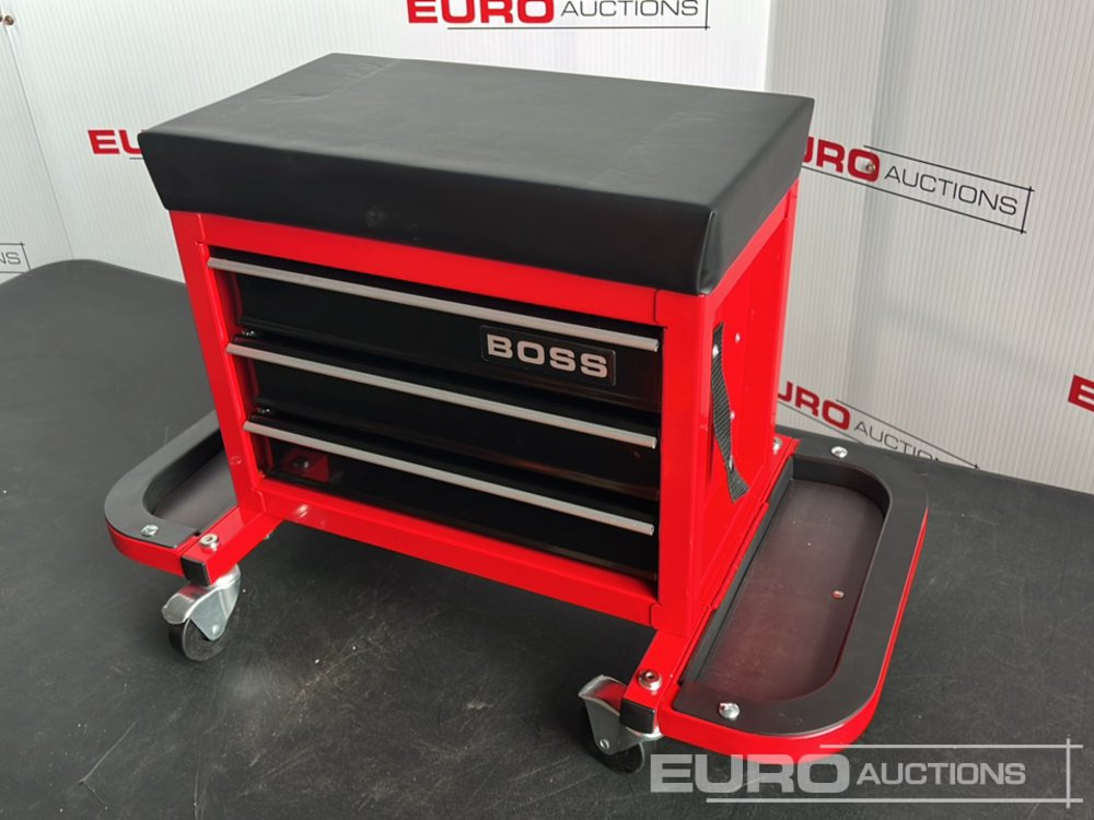 Unused Boss Wheeled Stool Tool Box, 3 Drawers, Magnetic Trays - Garage equipment: picture 3 Unused Boss Wheeled Stool Tool Box, 3 Drawers, Magnetic Trays - Garage equipment: picture 3