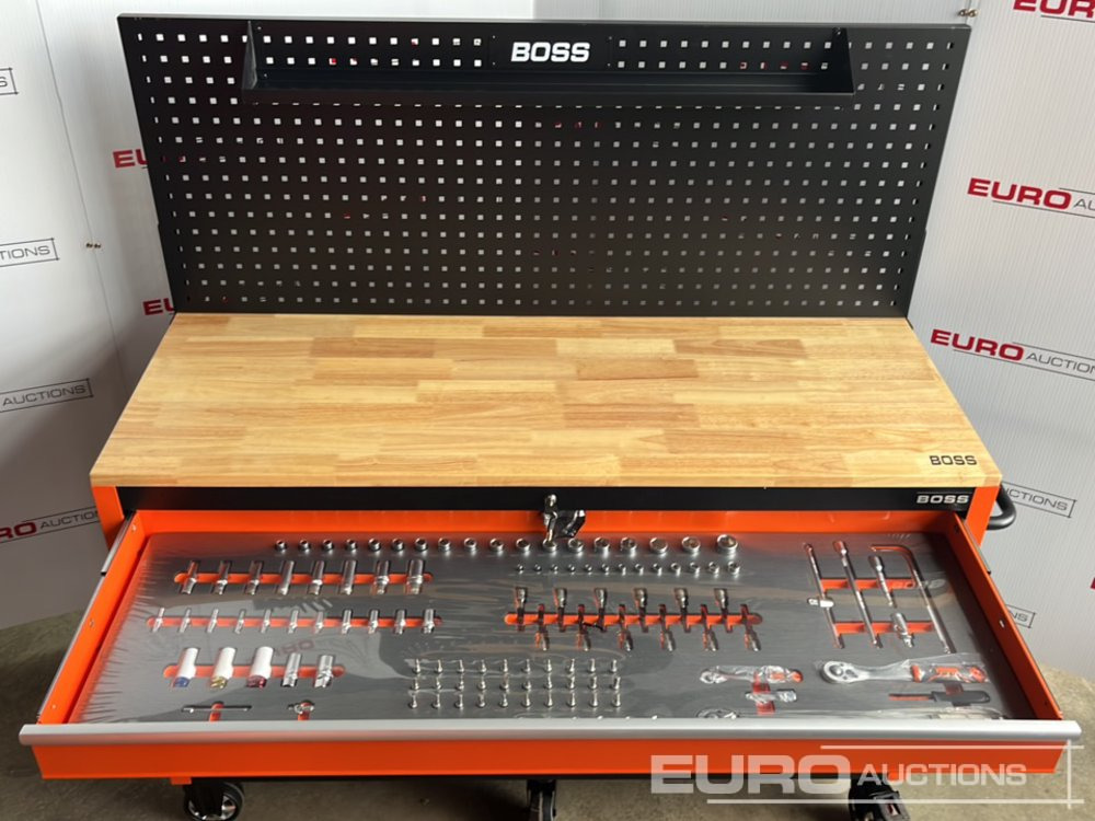 Garage equipment Unused Boss Wheeled Tool Cabinet, 16 Drawers, 492pc Tools: picture 10