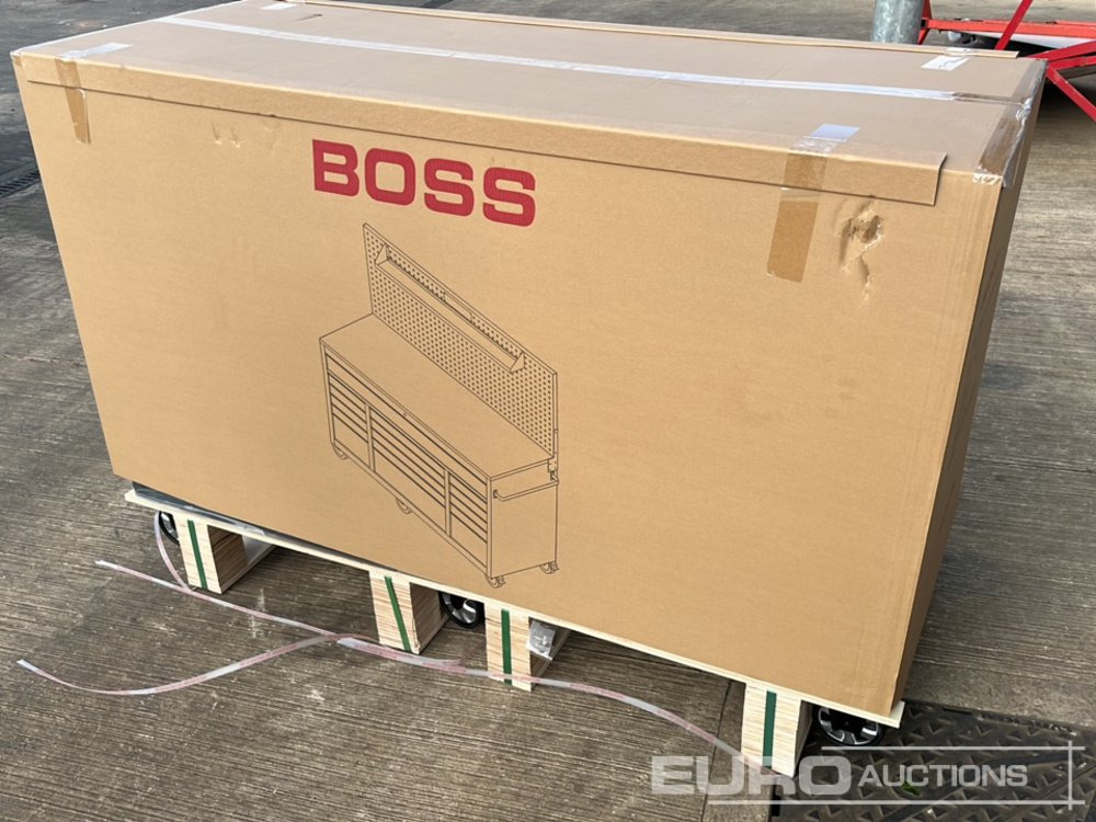 Garage equipment Unused Boss Wheeled Tool Cabinet, 16 Drawers, 492pc Tools: picture 32