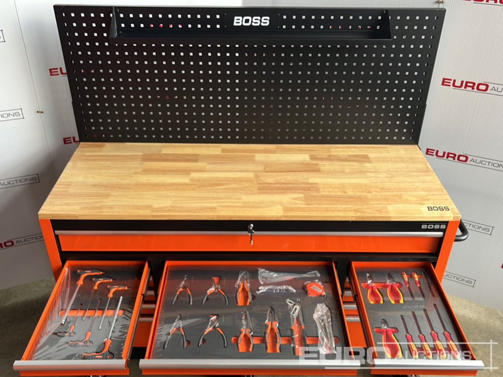 Garage equipment Unused Boss Wheeled Tool Cabinet, 16 Drawers, 492pc Tools: picture 11