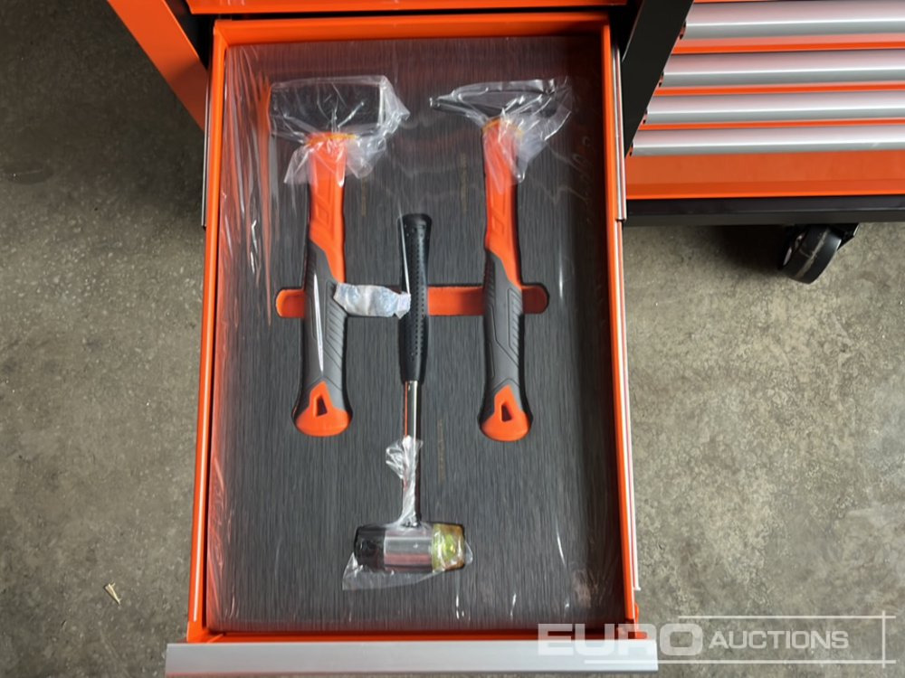 Garage equipment Unused Boss Wheeled Tool Cabinet, 16 Drawers, 492pc Tools: picture 21