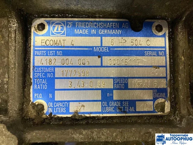Scania automat gearkasse 6 HP 504 C ZF - Gearbox and parts for Truck: picture 4 Scania automat gearkasse 6 HP 504 C ZF - Gearbox and parts for Truck: picture 4