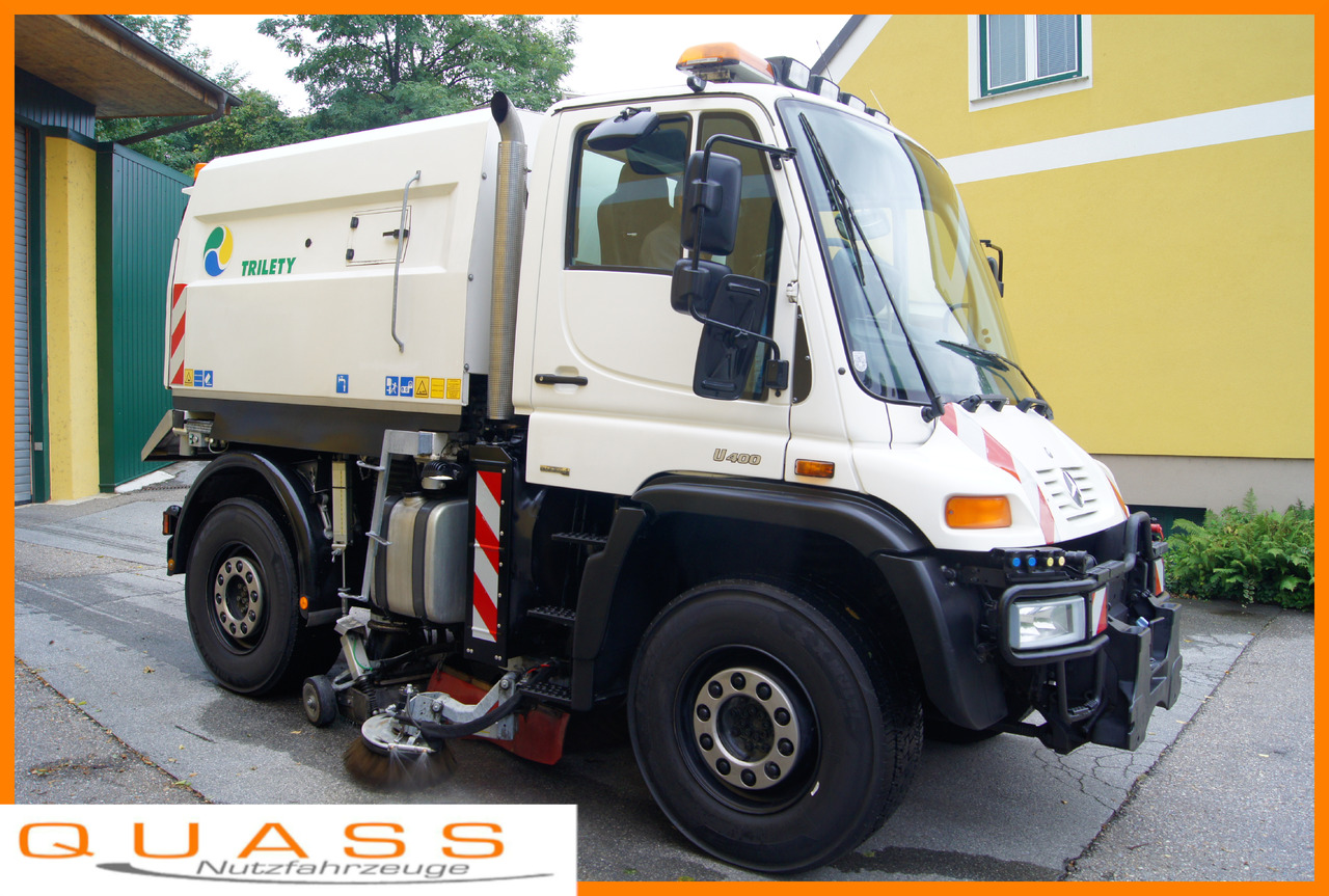 MERCEDES-BENZ Unimog U400 + TRILETY Kehrmaschine/TÜV/EUR4/Leistungshydraulik - Road sweeper: picture 1 MERCEDES-BENZ Unimog U400 + TRILETY Kehrmaschine/TÜV/EUR4/Leistungshydraulik - Road sweeper: picture 1