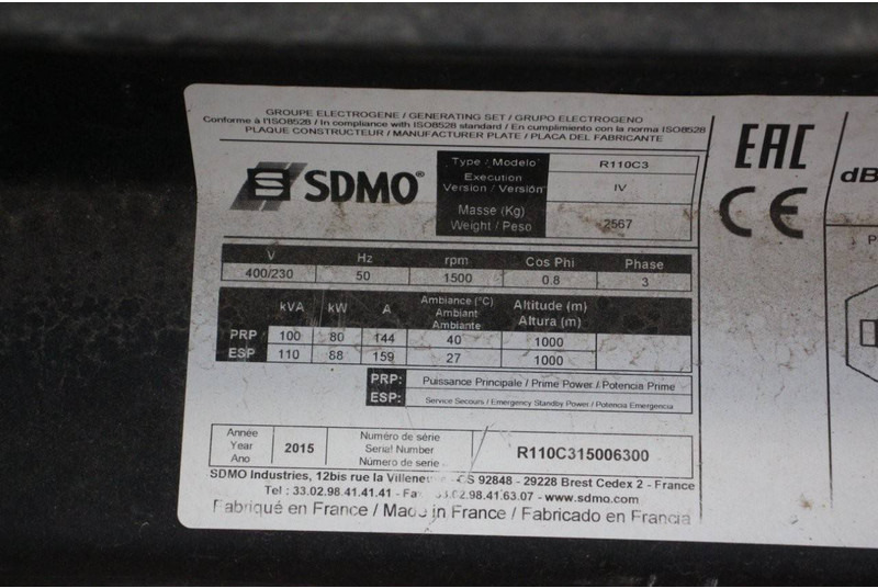 Generator set SDMO R110C3: picture 15