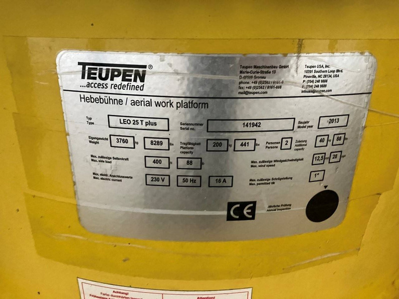 Articulated boom lift Teupen LEO 25 T plus: picture 10 Articulated boom lift Teupen LEO 25 T plus: picture 10