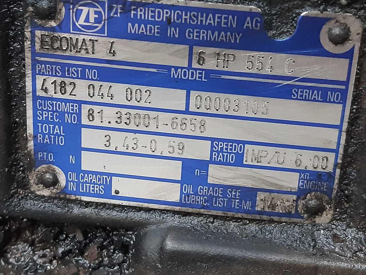 ZF 6 HP 554 C - Gearbox for City bus: picture 1 ZF 6 HP 554 C - Gearbox for City bus: picture 1