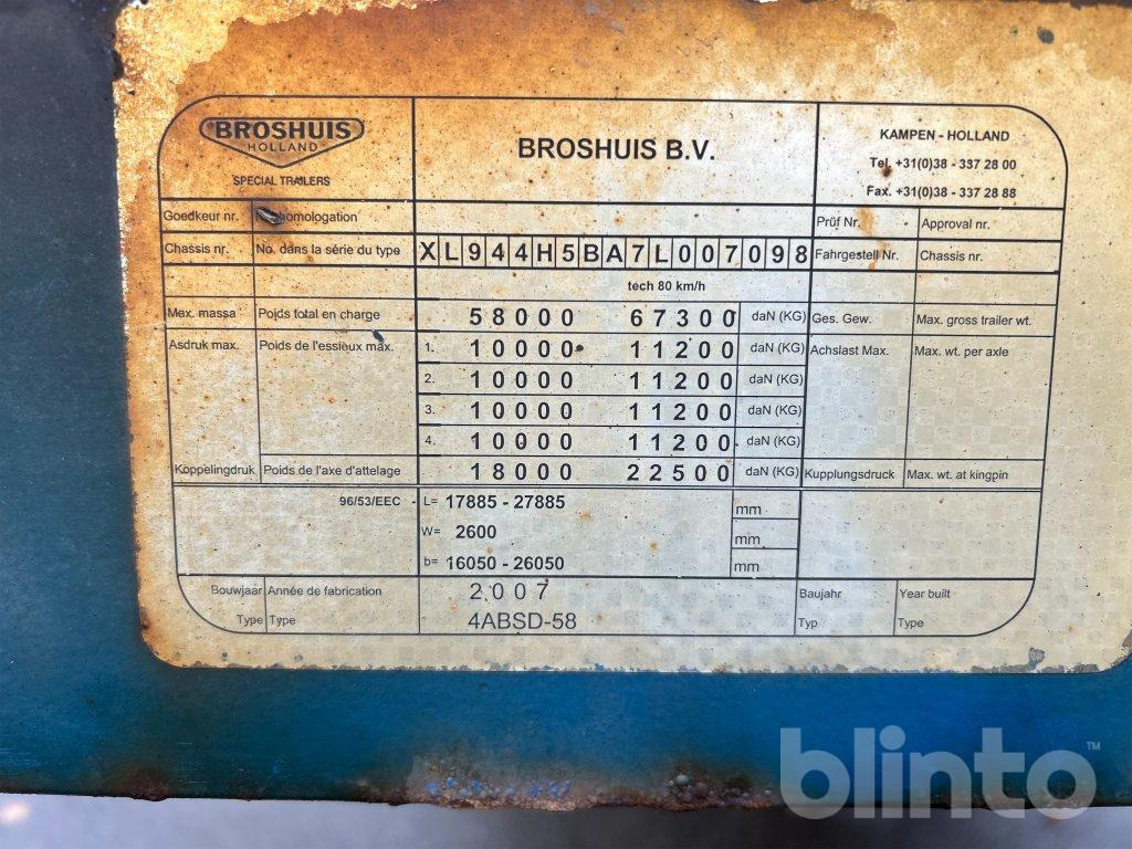 BROSHUIS 4ABSD-58 - Dropside/ Flatbed semi-trailer: picture 4 BROSHUIS 4ABSD-58 - Dropside/ Flatbed semi-trailer: picture 4