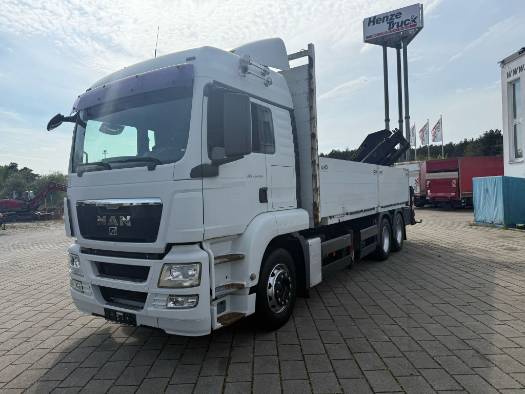 MAN TG-S 26.440 6x4 Pritsche Heckkran PK 27002+Funk - Dropside/ Flatbed truck, Crane truck: picture 1 MAN TG-S 26.440 6x4 Pritsche Heckkran PK 27002+Funk - Dropside/ Flatbed truck, Crane truck: picture 1