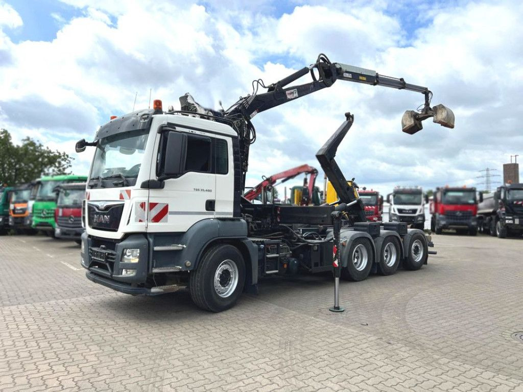 MAN TG-S 35.480 8x4 BL Abrollkipper mit Kran Penz-15 - Crane truck: picture 1 MAN TG-S 35.480 8x4 BL Abrollkipper mit Kran Penz-15 - Crane truck: picture 1