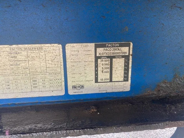 Pacton schuifzeil, 3 asser, SAF , luchtvering, trommelremmen - Curtainsider semi-trailer: picture 4 Pacton schuifzeil, 3 asser, SAF , luchtvering, trommelremmen - Curtainsider semi-trailer: picture 4